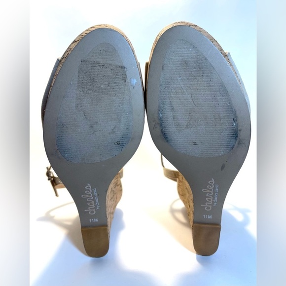 Charles David Lambert Cork Platform Wedge in Nude Size 11M - Picture 12 of 13